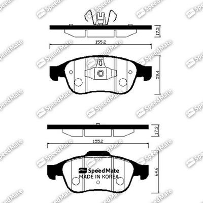 SpeedMate SM-BPS010 - Brake Pad Set, disc brake autospares.lv