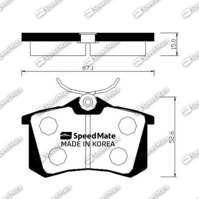 SpeedMate SM-BPS011 - Brake Pad Set, disc brake autospares.lv