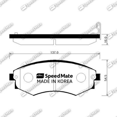 SpeedMate SM-BPY006 - Brake Pad Set, disc brake autospares.lv