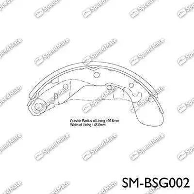 SpeedMate SM-BSG002 - Brake Shoe Set autospares.lv