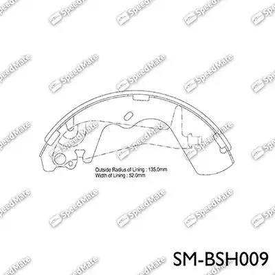 SpeedMate SM-BSH009 - Brake Shoe Set autospares.lv