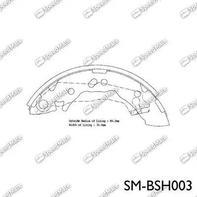 SpeedMate SM-BSH003 - Brake Shoe Set autospares.lv