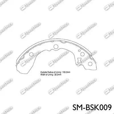 SpeedMate SM-BSK009 - Brake Shoe Set autospares.lv