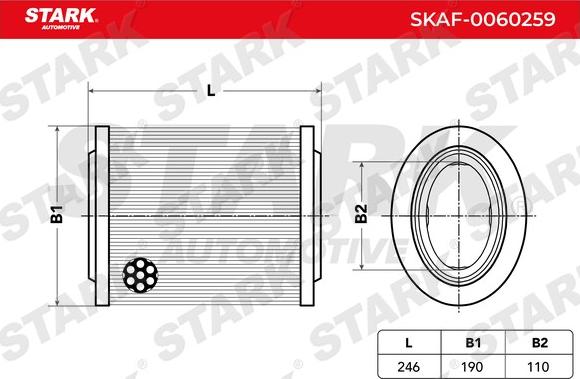 Stark SKAF-0060259 - Air Filter, engine autospares.lv