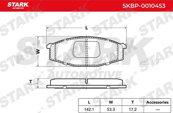 Stark SKBP-0010453 - Brake Pad Set, disc brake autospares.lv