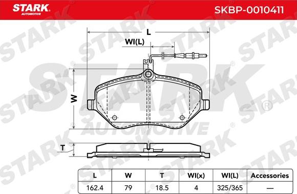 Stark SKBP-0010411 - Brake Pad Set, disc brake autospares.lv