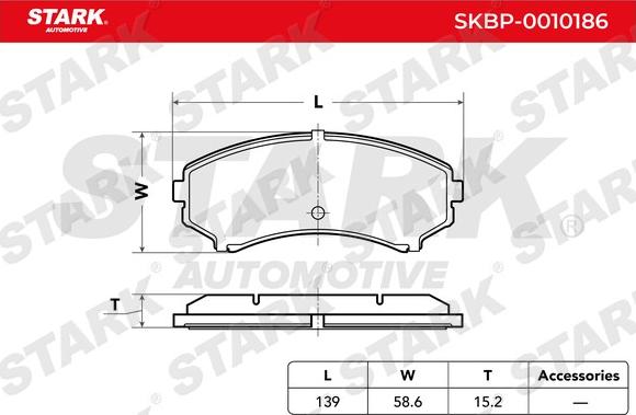 Stark SKBP-0010186 - Brake Pad Set, disc brake autospares.lv