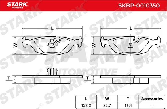 Stark SKBP-0010350 - Brake Pad Set, disc brake autospares.lv