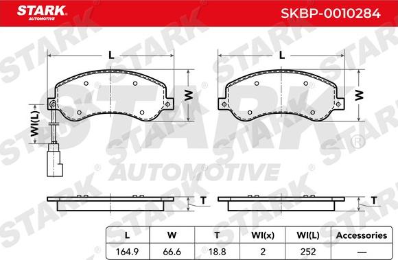 Stark SKBP-0010284 - Brake Pad Set, disc brake autospares.lv