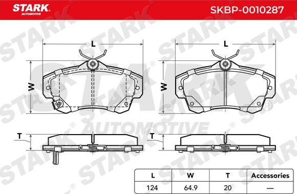 Stark SKBP-0010287 - Brake Pad Set, disc brake autospares.lv