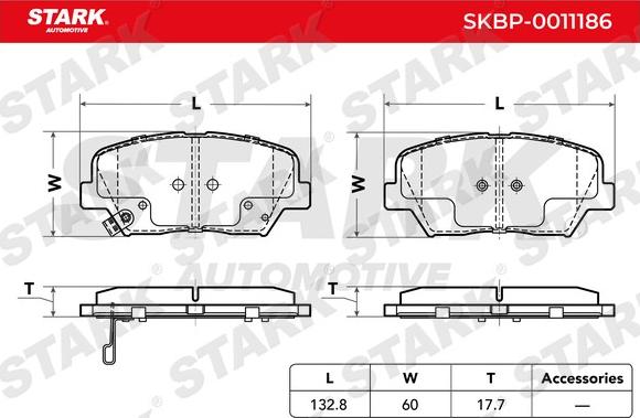 Stark SKBP-0011186 - Brake Pad Set, disc brake autospares.lv