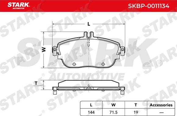 Stark SKBP-0011134 - Brake Pad Set, disc brake autospares.lv