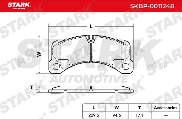 Stark SKBP-0011248 - Brake Pad Set, disc brake autospares.lv