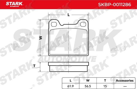 Stark SKBP-0011286 - Brake Pad Set, disc brake autospares.lv