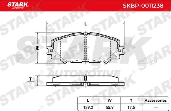 Stark SKBP-0011238 - Brake Pad Set, disc brake autospares.lv