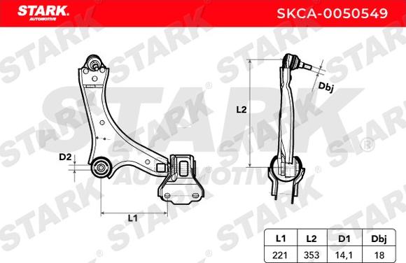 Stark SKCA-0050549 - Track Control Arm autospares.lv