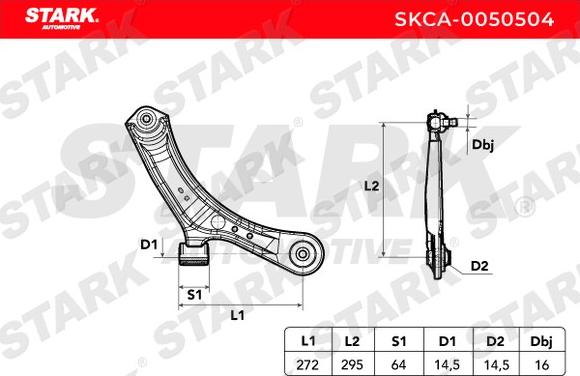 Stark SKCA-0050504 - Track Control Arm autospares.lv