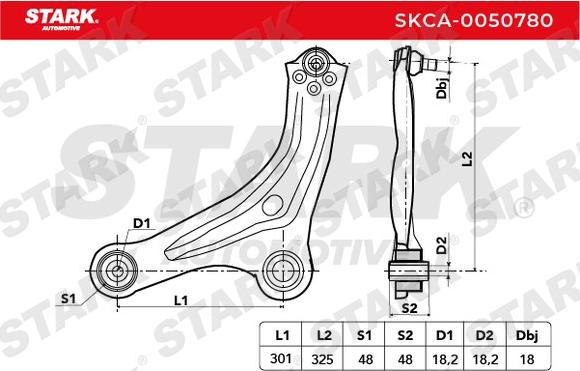 Stark SKCA-0050780 - Track Control Arm autospares.lv