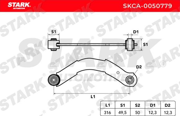 Stark SKCA-0050779 - Track Control Arm autospares.lv