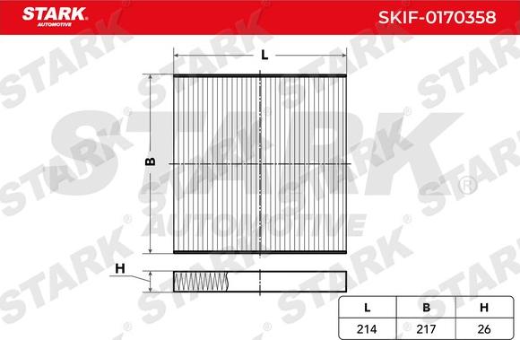 Stark SKIF-0170358 - Filter, interior air autospares.lv