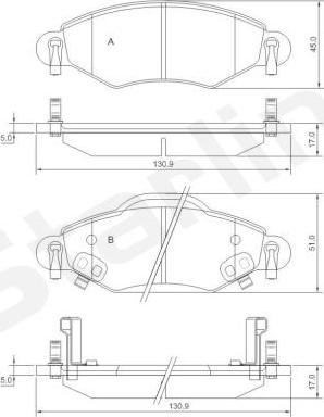 Starline BD S828P - Brake Pad Set, disc brake autospares.lv