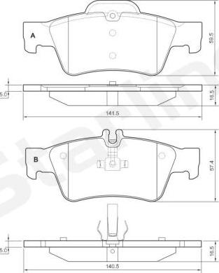 Starline BD S827P - Brake Pad Set, disc brake autospares.lv