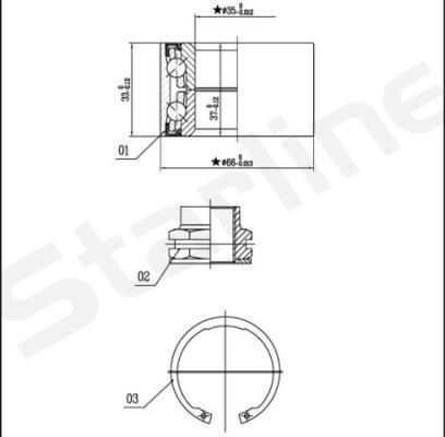 Starline LO 01401 - Wheel hub, bearing Kit autospares.lv