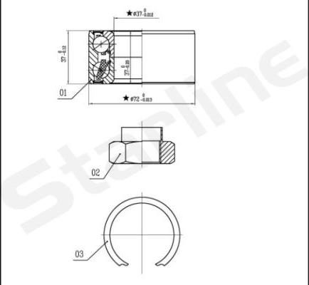 Starline LO 01439 - Wheel hub, bearing Kit autospares.lv