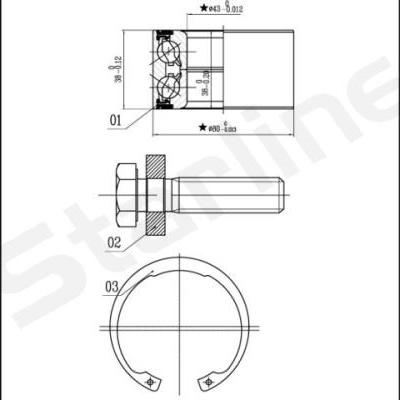 Starline LO 03449 - Wheel hub, bearing Kit autospares.lv