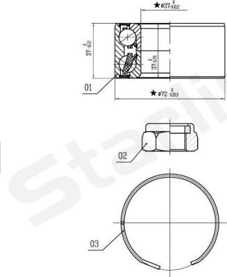 Starline LO 03596 - Wheel hub, bearing Kit autospares.lv