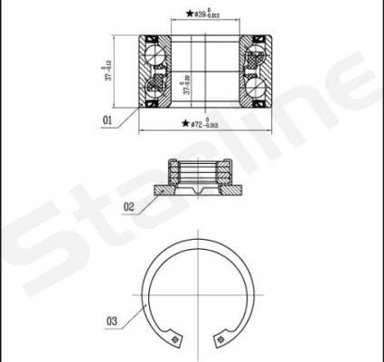 Starline LO 03531 - Wheel hub, bearing Kit autospares.lv