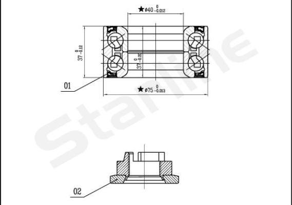 Starline LO 03575 - Wheel hub, bearing Kit autospares.lv