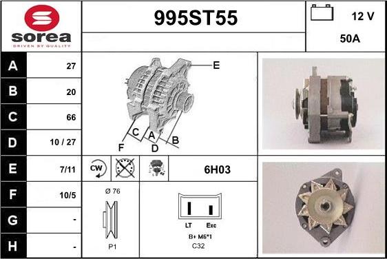 STARTCAR 995ST55 - Alternator autospares.lv