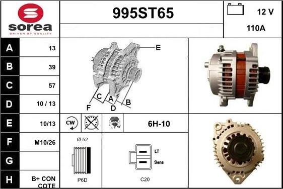 STARTCAR 995ST65 - Alternator autospares.lv