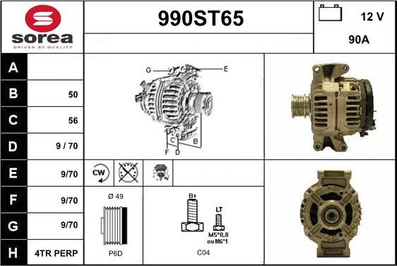 STARTCAR 990ST65 - Alternator autospares.lv