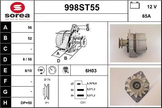 STARTCAR 998ST55 - Alternator autospares.lv