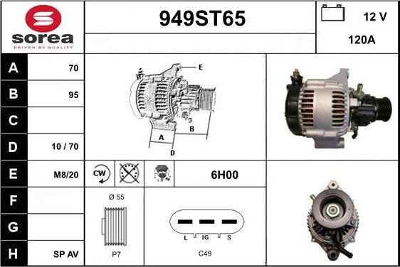 STARTCAR 949ST65 - Alternator autospares.lv