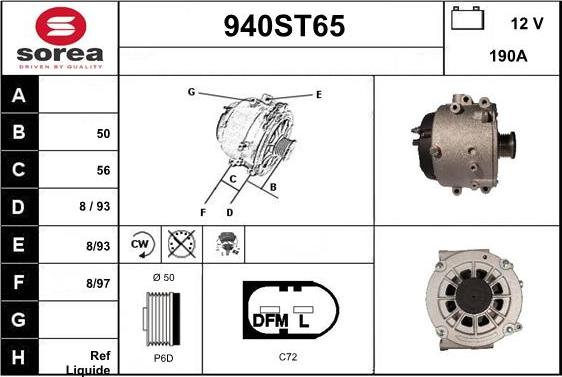 STARTCAR 940ST65 - Alternator autospares.lv