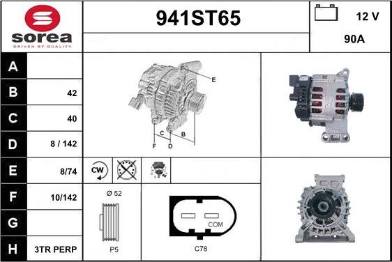 STARTCAR 941ST65 - Alternator autospares.lv