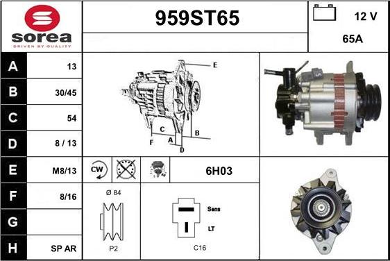 STARTCAR 959ST65 - Alternator autospares.lv