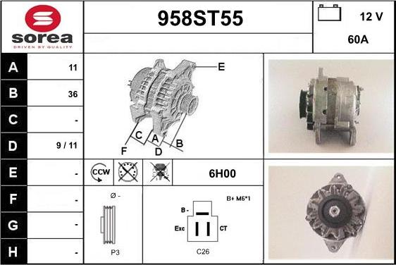 STARTCAR 958ST55 - Alternator autospares.lv