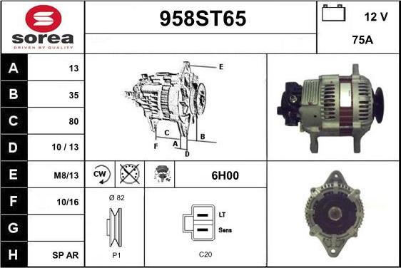 STARTCAR 958ST65 - Alternator autospares.lv