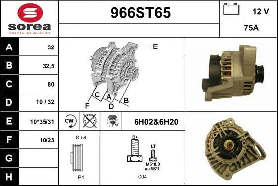 STARTCAR 966ST65 - Alternator autospares.lv