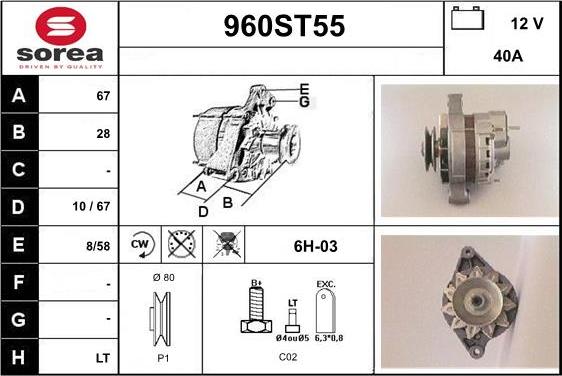 STARTCAR 960ST55 - Alternator autospares.lv