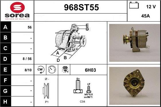 STARTCAR 968ST55 - Alternator autospares.lv