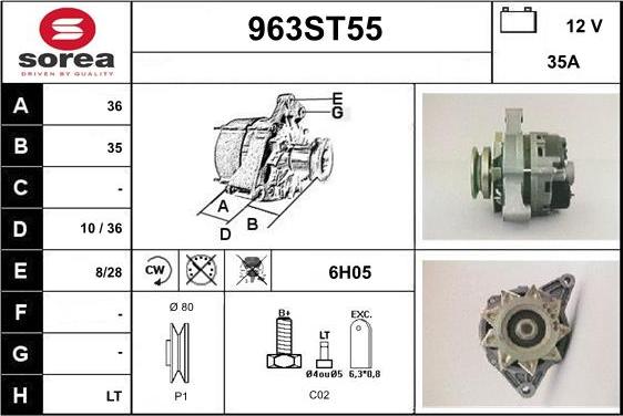 STARTCAR 963ST55 - Alternator autospares.lv