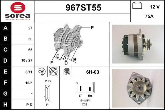 STARTCAR 967ST55 - Alternator autospares.lv