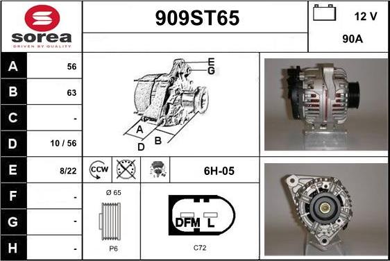 STARTCAR 909ST65 - Alternator autospares.lv