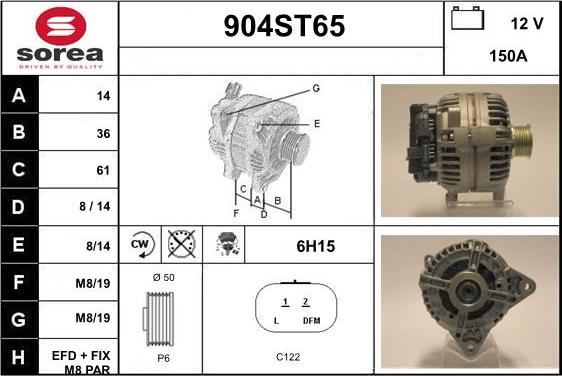 STARTCAR 904ST65 - Alternator autospares.lv