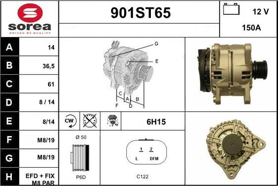 STARTCAR 901ST65 - Alternator autospares.lv